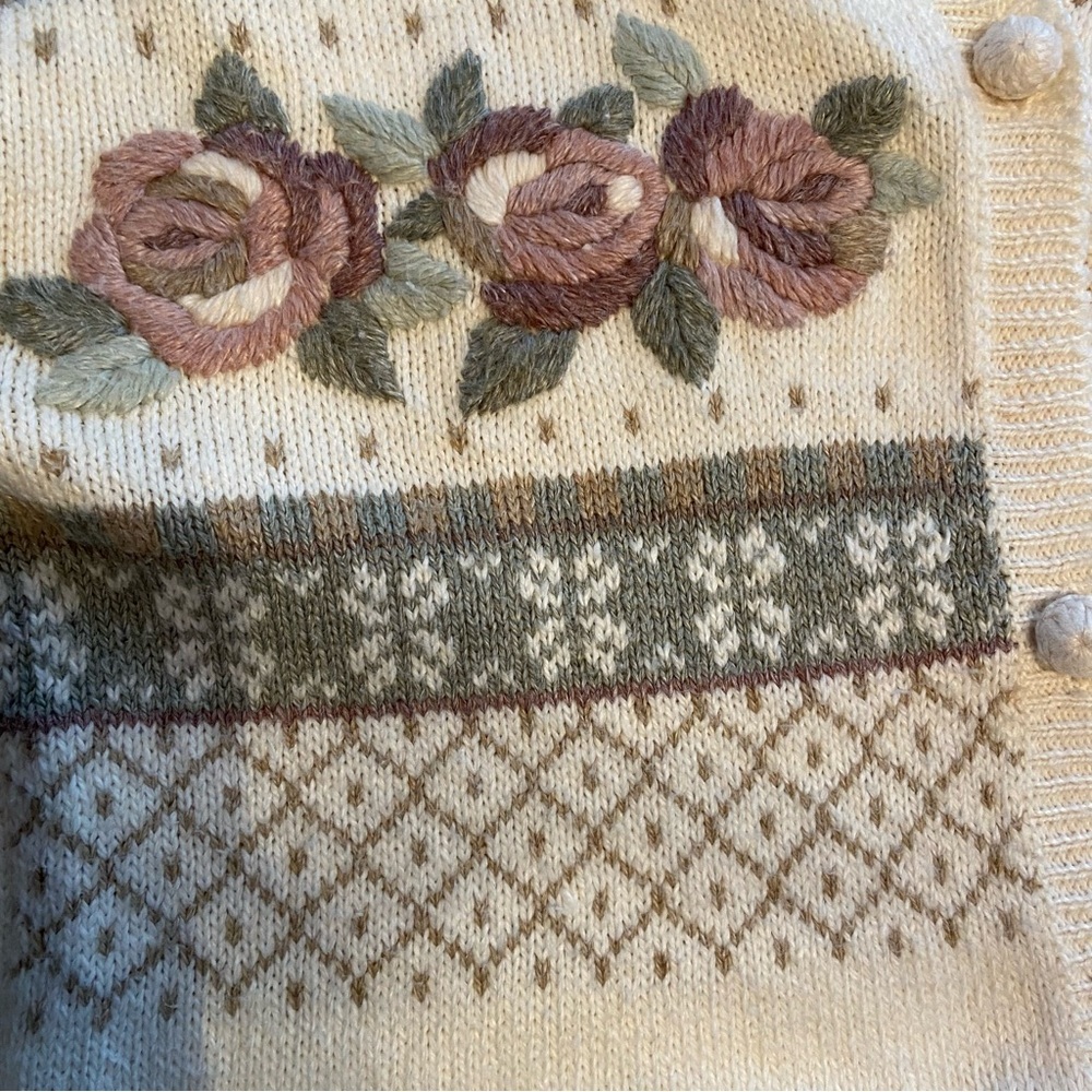 Vintage Cottagecore Granny Sweater Ramie Blend Women’s Size Small-Medium - Picture 7 of 9